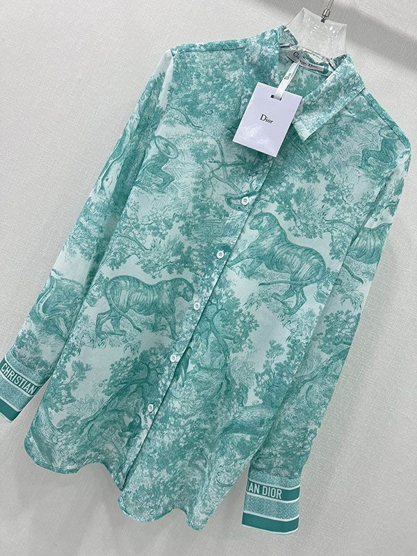 ディオール Toile de Jouy モチーフ ロングブラウス deo81962